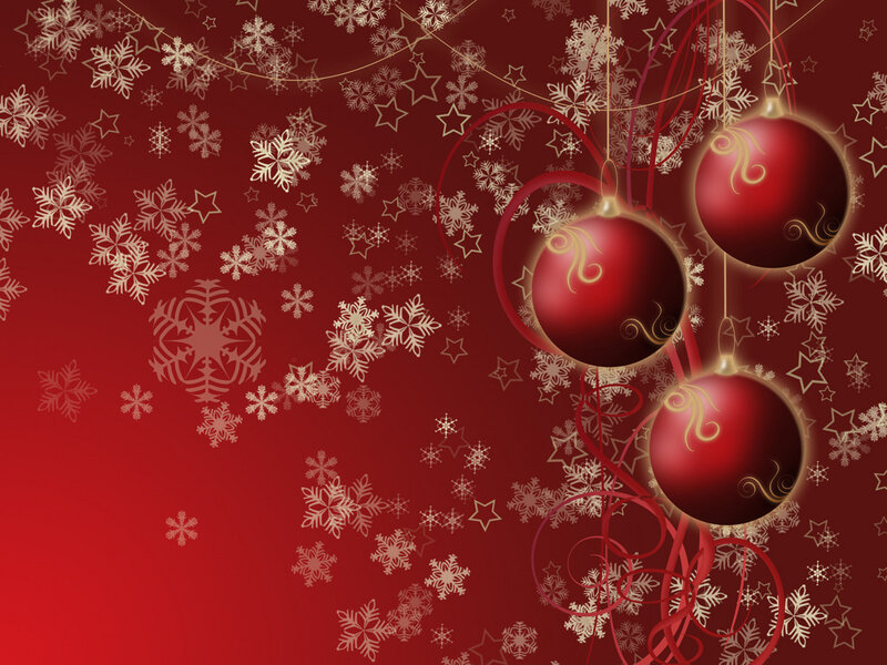 Red Ornaments with Snowflakes — Festive, Winter, Digital Art, Stars