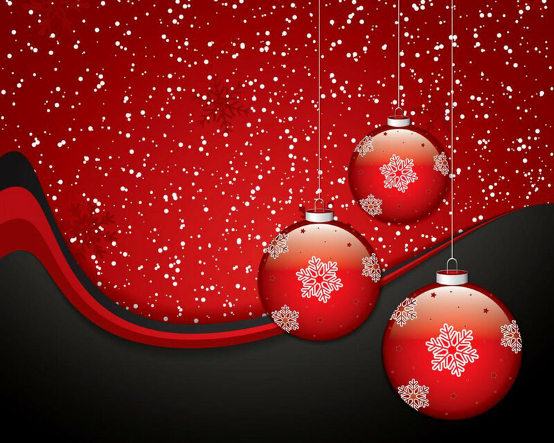 Red Ornaments with Snowflakes — Festive, Winter, Vector Art, Hanging Balls