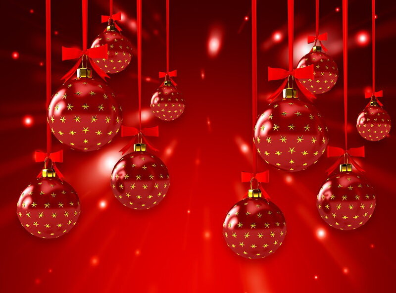 Red Ornaments with Stars