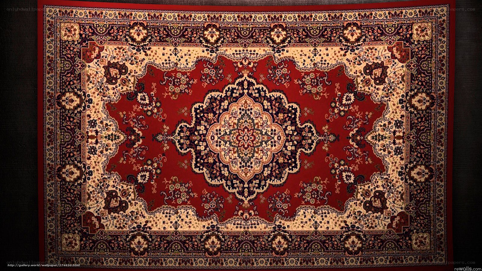 red ornate patterned rug