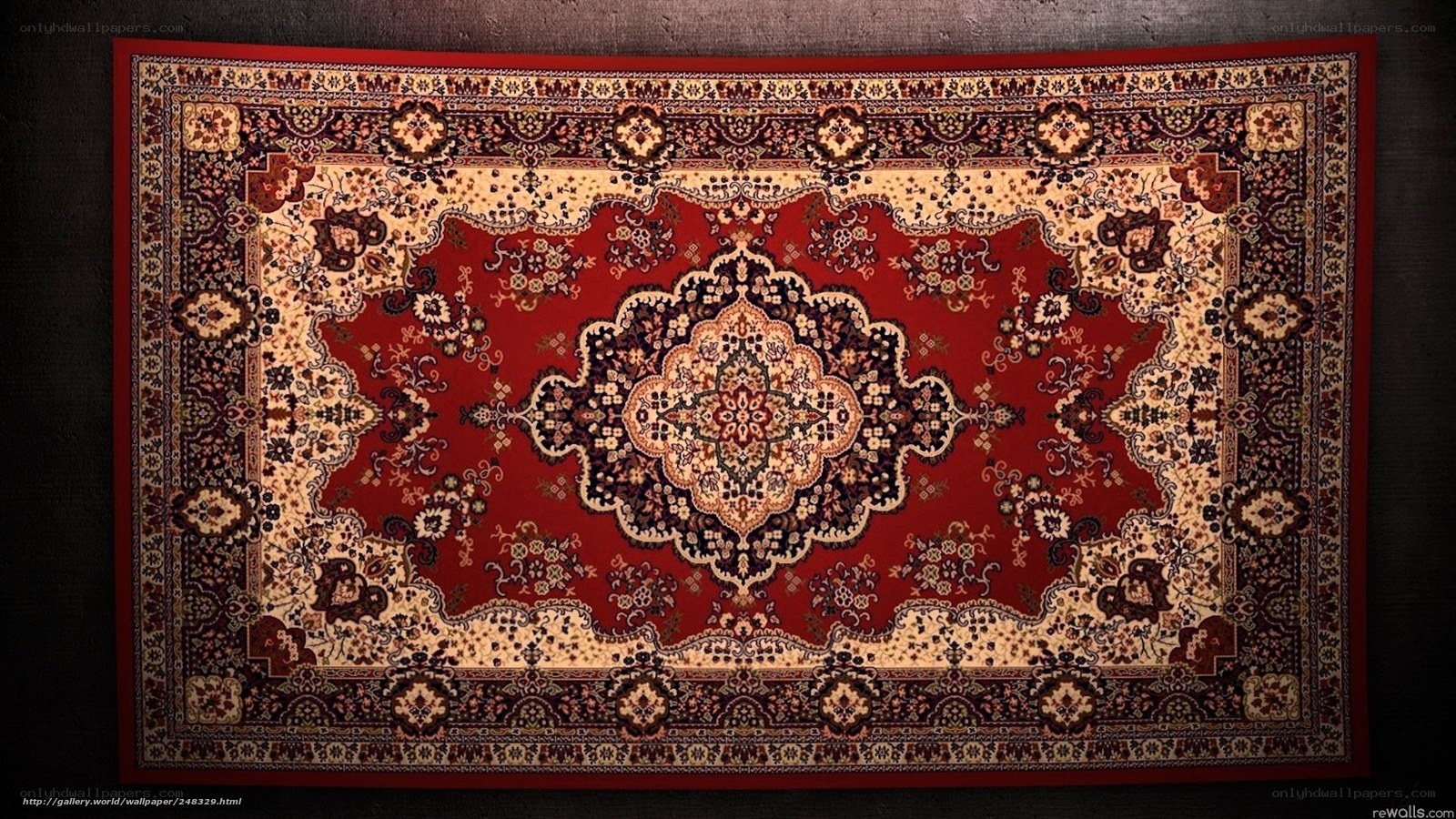 red ornate patterned rug