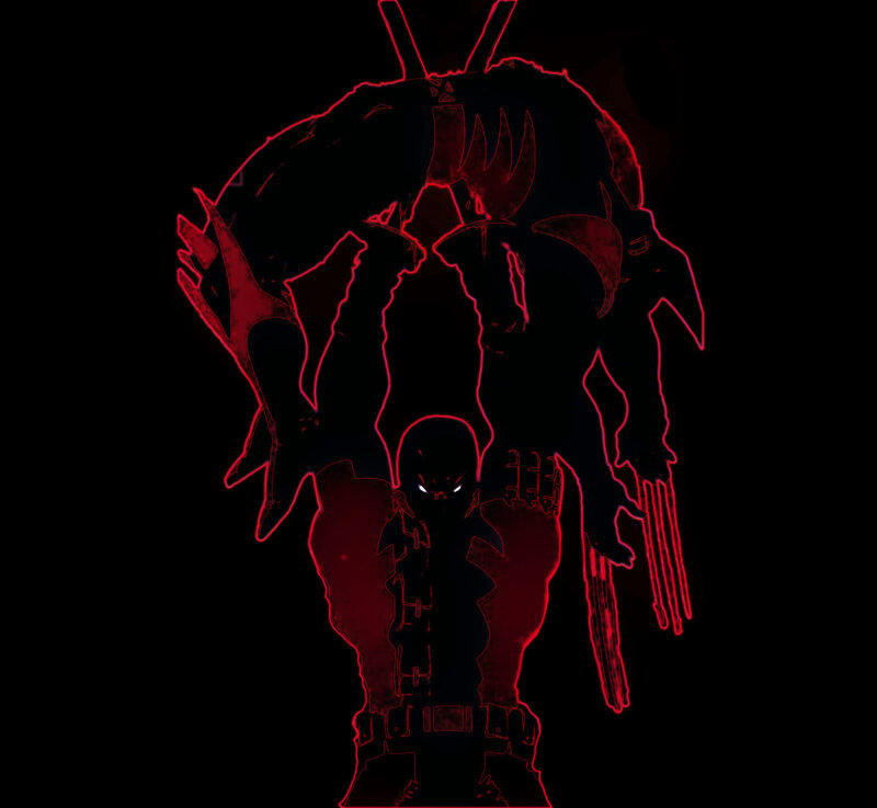 red outline of a warrior