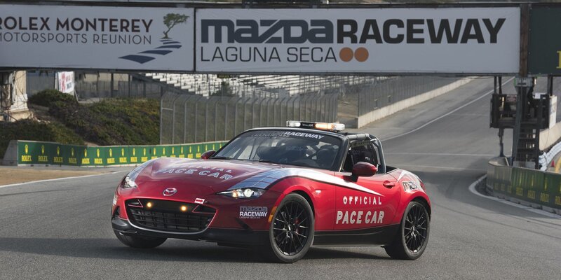 Red Pace Car on Track