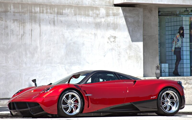 Red Pagani Huayra sports car