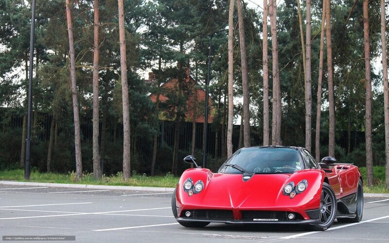 Red Pagani sports car