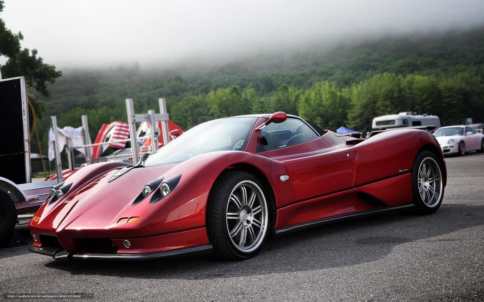 Red Pagani sports car