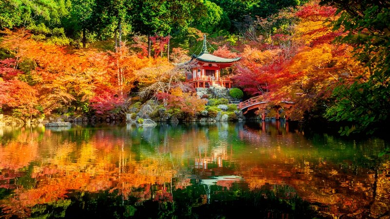Red Pagoda in Autumn — Orange