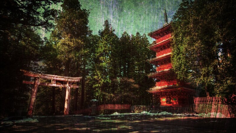 Red Pagoda in Forest — Serene