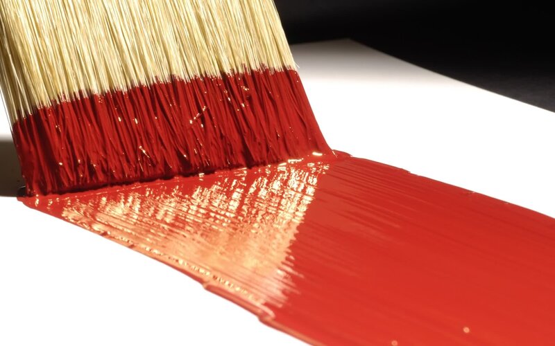 Red paint brush stroke
