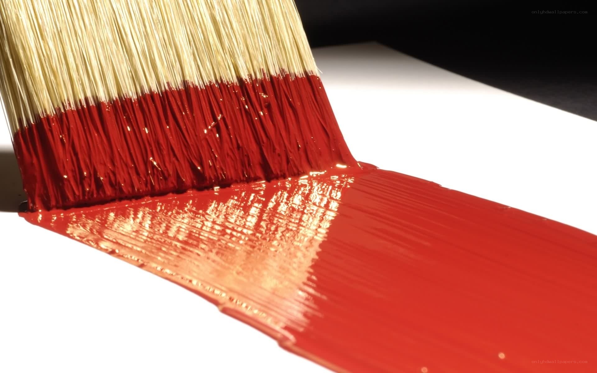 Red paint brush stroke