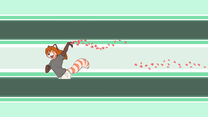 red panda character running