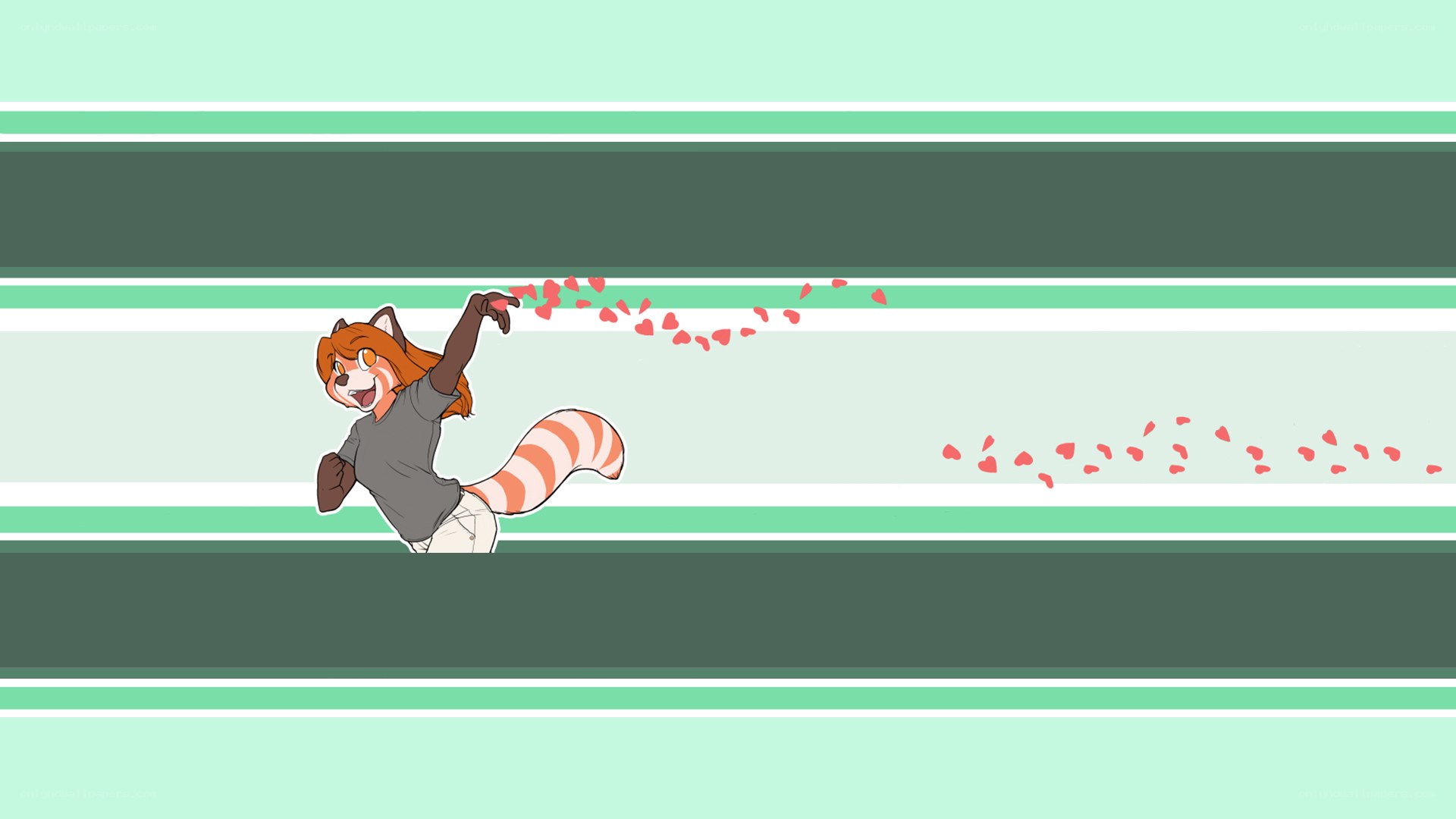 red panda character running