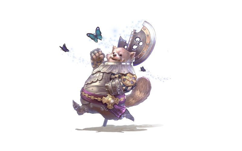 Red panda warrior character