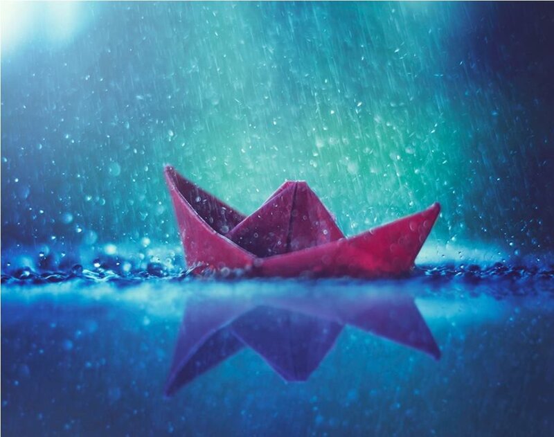 Red Paper Boat — Blue, Dramatic