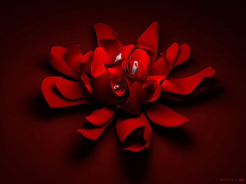 Red paper flower art