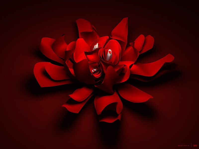 Red Paper Flower — Dramatic