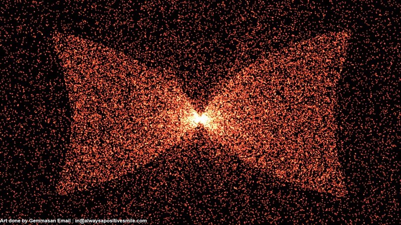 Red Particle Cloud — Abstract