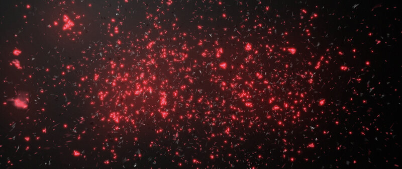 Red Particles in Space