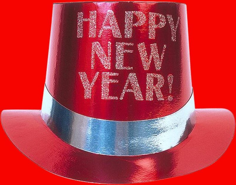 red party hat with happy new year