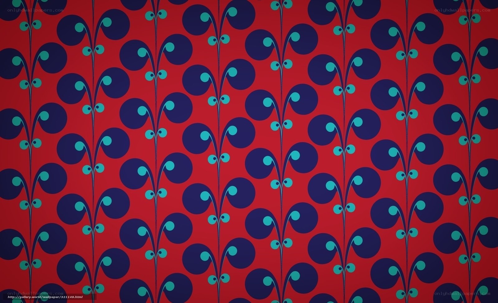 red pattern with blue circles