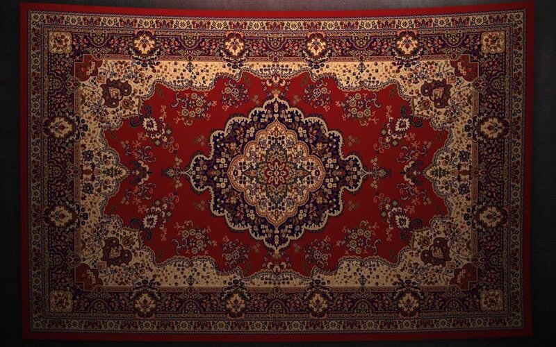 red patterned rug