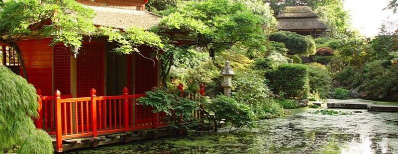 Red Pavilion in Garden