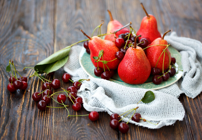 Red Pears and Cherries
