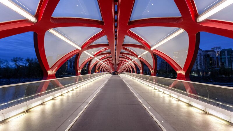 Red Pedestrian Bridge — Modern