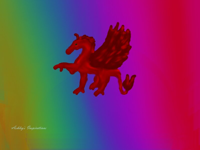 Red Pegasus Figure