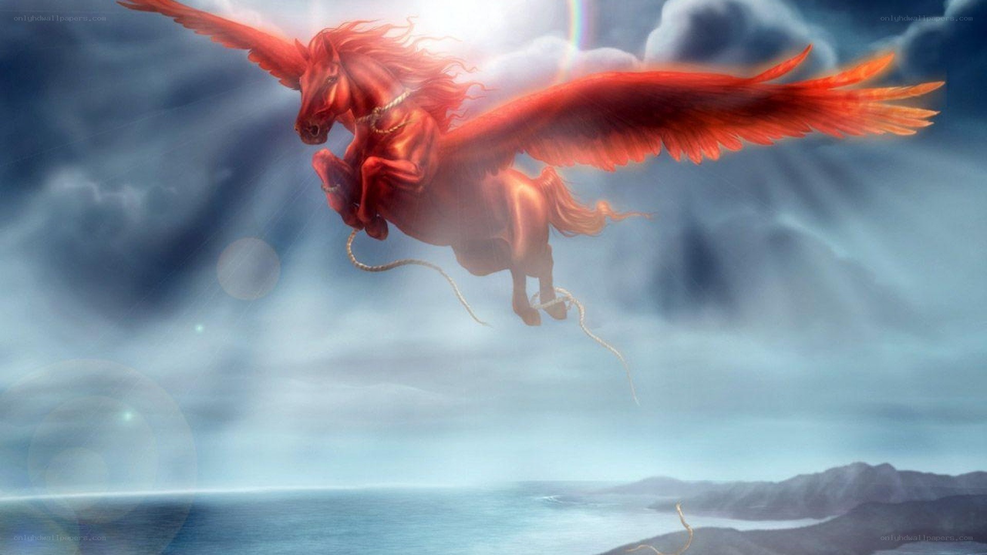Red Pegasus in the Sky