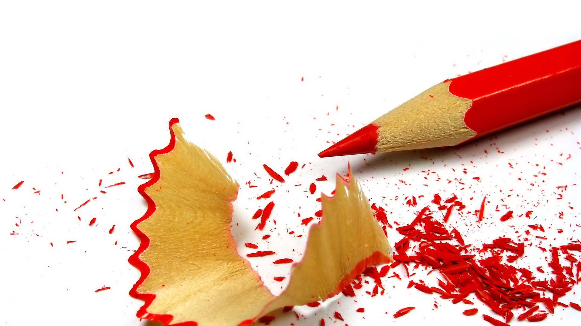 Red pencil and shavings