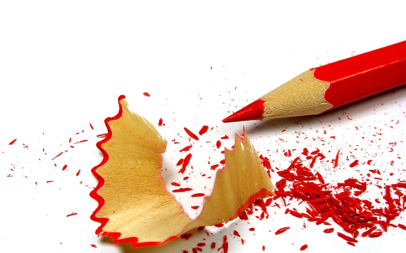 Red pencil and shavings