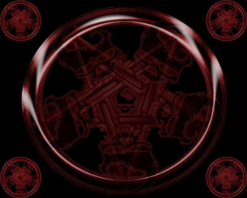 Red Pentagram Symbol — Black, Dark, Digital Art