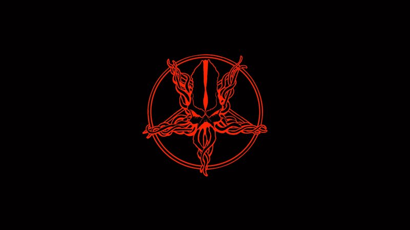 Red Pentagram Symbol — Black