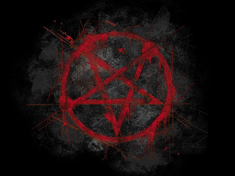 Red Pentagram Symbol — Dark, Digital Art