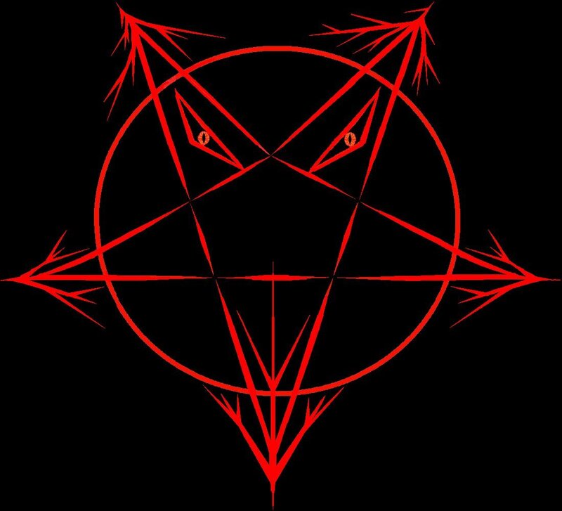 Red Pentagram Symbol — Dark