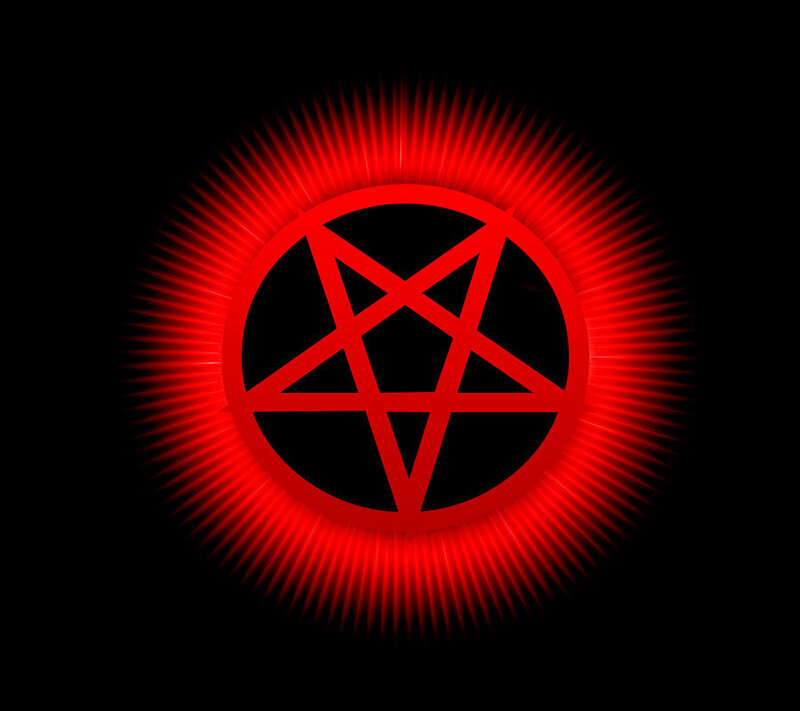 Red Pentagram Symbol — Dramatic