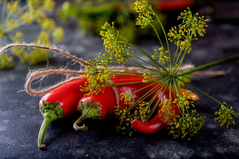 Red Peppers with Dill