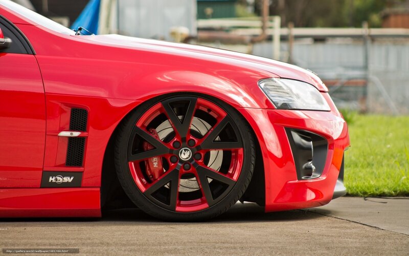 red performance car wheel