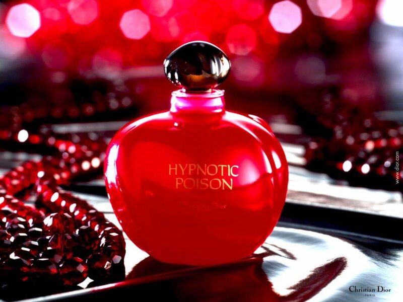 Red perfume bottle with beads