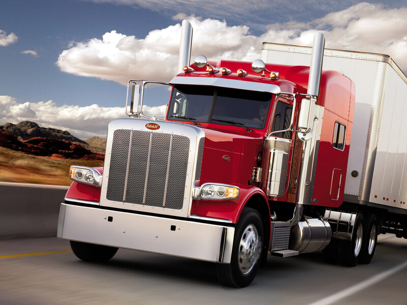 Red Peterbilt Truck — Dramatic