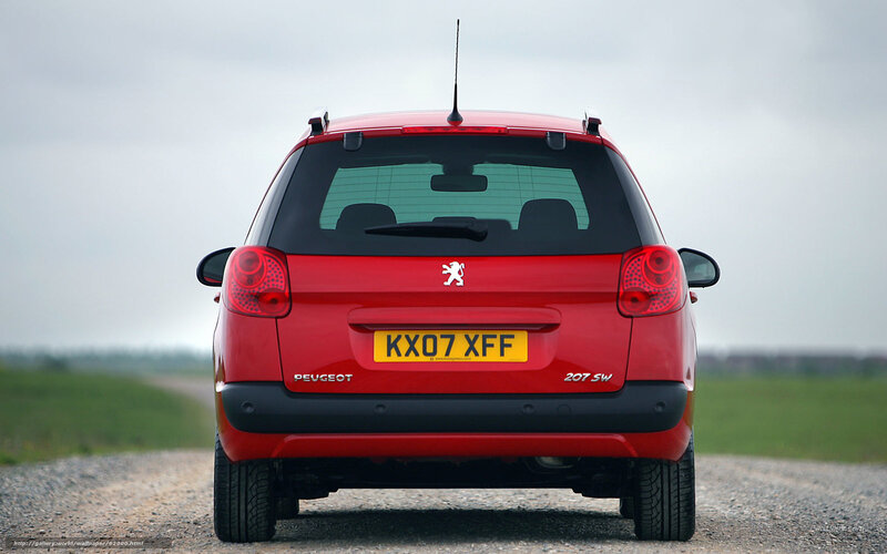 Red Peugeot 207 SW rear view