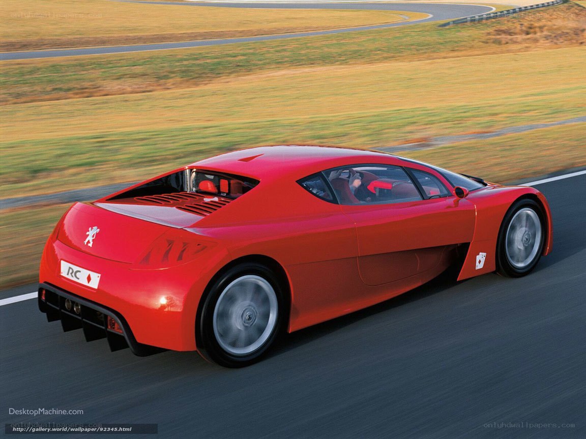 Red Peugeot RC Concept car