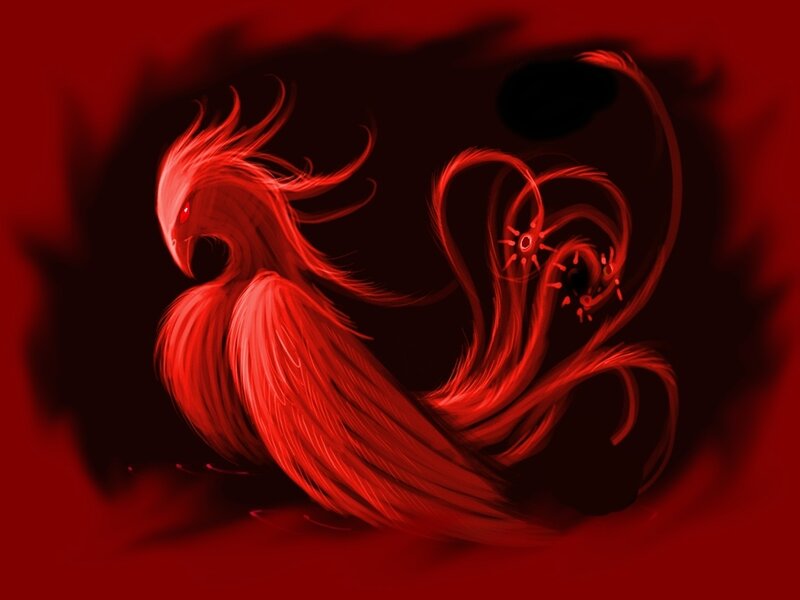 Red Phoenix Bird — Dramatic