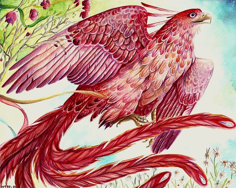 Red Phoenix Bird — Serene