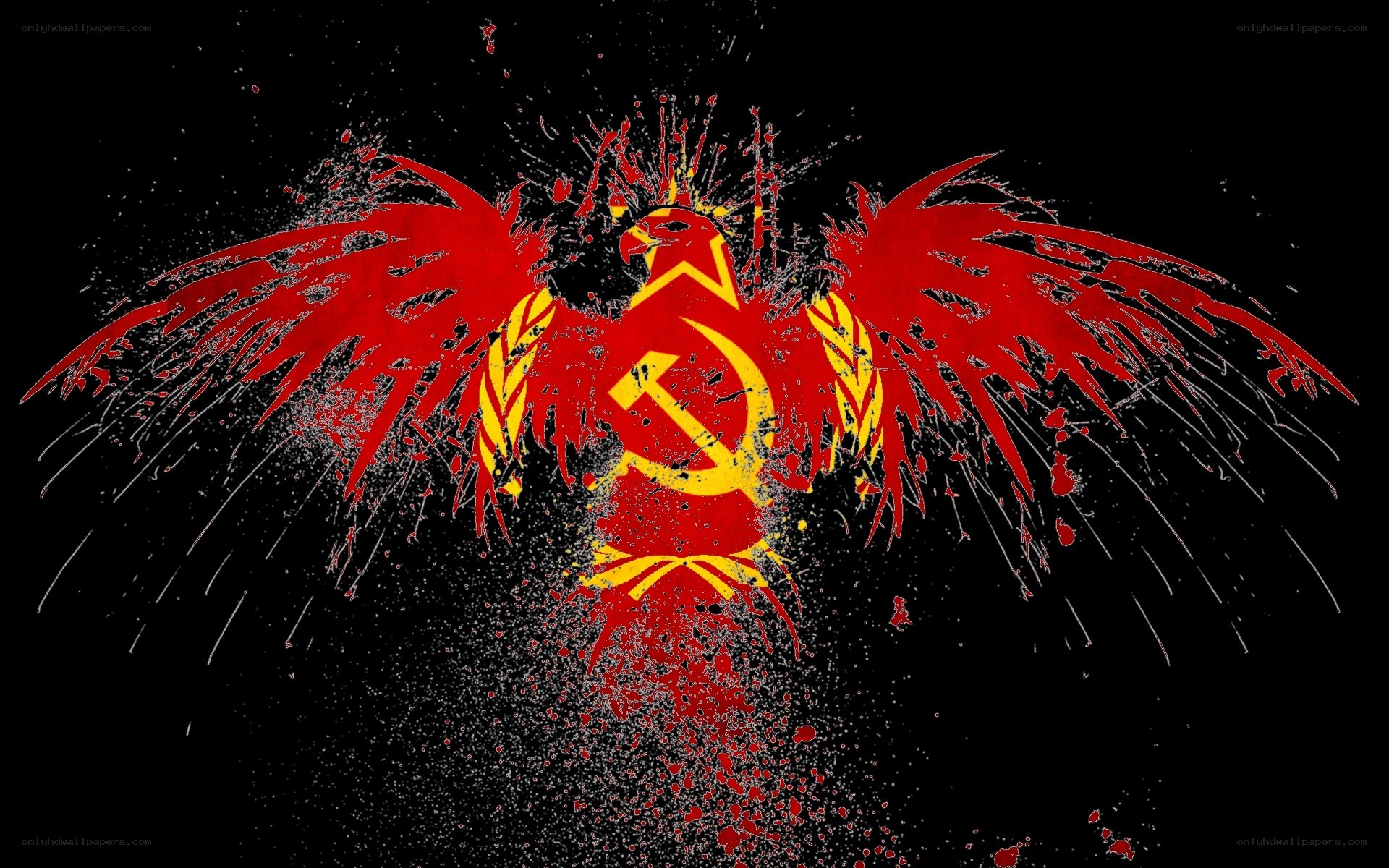 Red phoenix with hammer and sickle