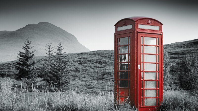 Red Phone Booth — Dramatic, Photograph