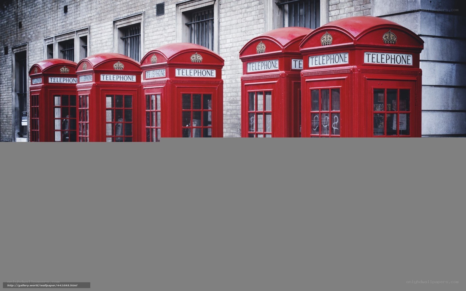 Red phone booths in London
