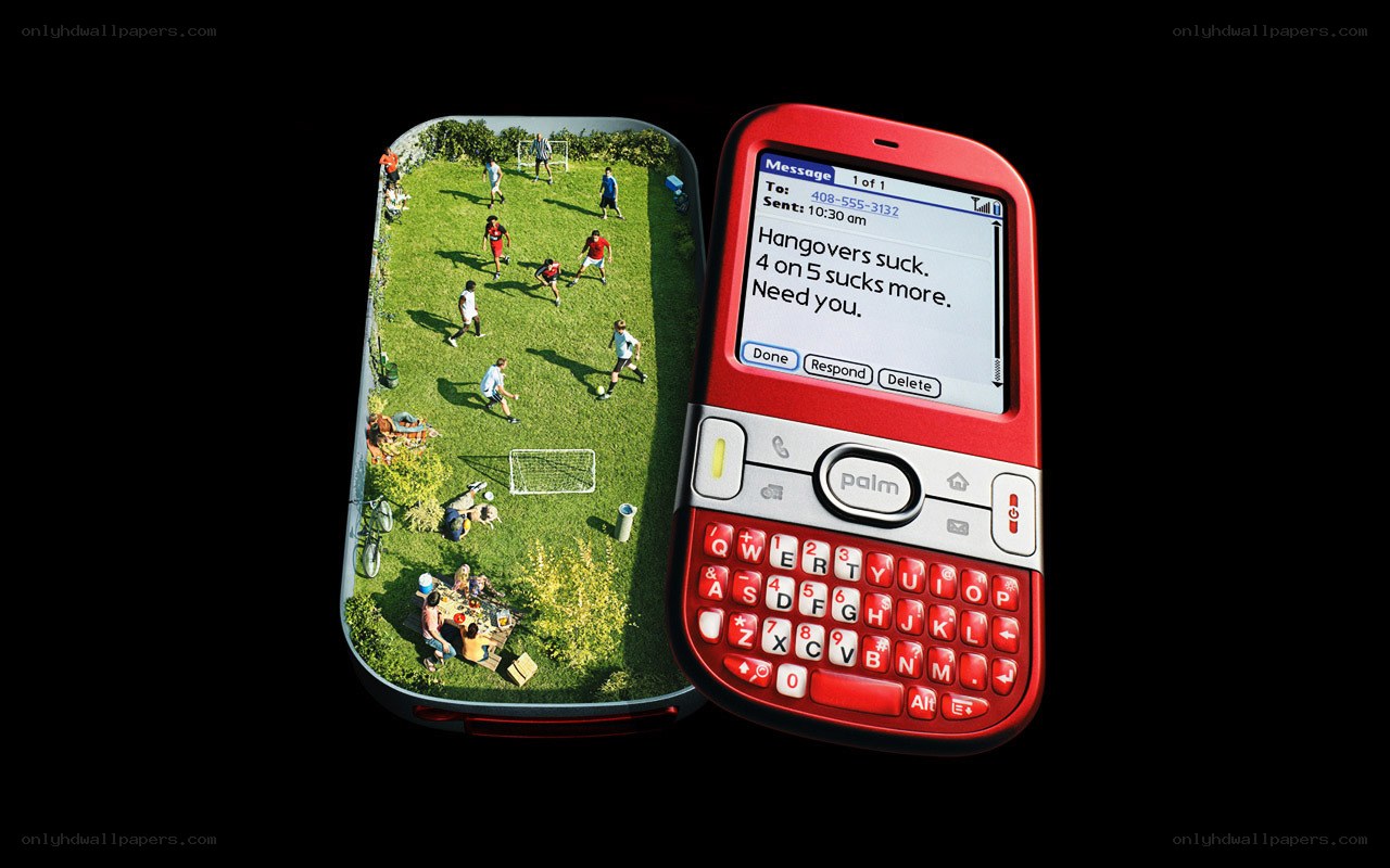 Red phone with message about hangovers