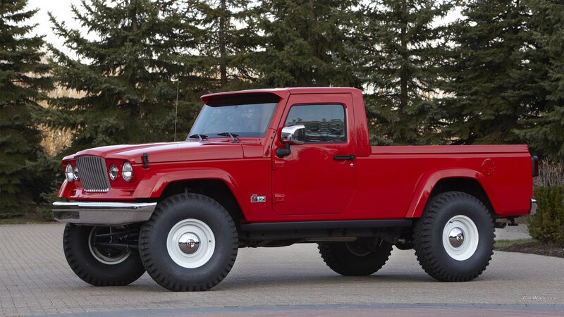 Red Pickup Truck — Calm, Afternoon, Photograph, Trees, Pavement